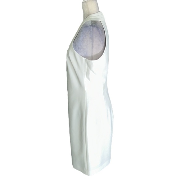 MILLY Ellia Cady Asymmetrical Halter Neck Dress in Ecru - 8 - Picture 7 of 15